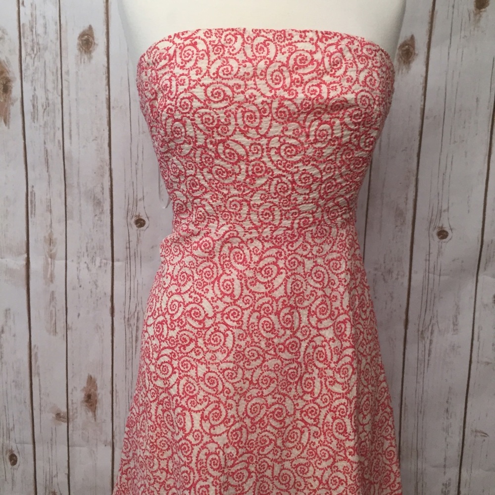 J.  Crew strapless spiral tea dress